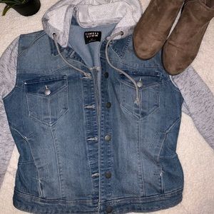 Grey and denim jacket